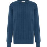 Peraluna Zacha 'o Neck' Pullover Üç Boyut Çizgili Bisiklet Yaka Mevsimlik Erkek Triko Kazak - Mavi - 2XL