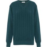 Peraluna Zacha 'v Neck' Neck Pullover Üç Boyut Çizgili Mevsimlik Erkek Triko Kazak - Turkuaz - 2XL
