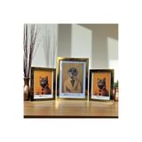 Peramari Dekoratif Ahşap Sanat Üçlü Resim Çerçevesi Gold Sarı 10 x 15