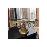 Peramari Dekoratif Krom Cam Mermer Desenli Yuvarlak Pasta Sunum Tepsisi Gold 1 Sarı 34 x 24
