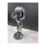 Peramari Dekoratif Polyester Atlas Adam Heykeli Gümüş-Eskitme GÜMÜŞ ESKİTME 27 x 11
