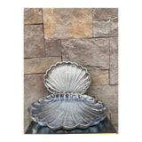 Peramari Dekoratif Polyester İkili İstiridye Tepsi Sunumluk Gümüş Gümüş 28 x 24