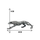 Peramari Dekoratif Polyester Leopar Biblo Büyük Boy Gümüş Eskitme Gümüş Eskitme 28 x 48