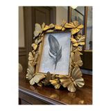 Peramari Dekoratif Polyester Resim Çerçevesi Kelebekli Gold Eskitme 17X12 cm