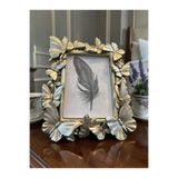 Peramari Dekoratif Polyester Resim Çerçevesi Kelebekli Gümüş Eskitme 17X12 cm