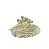 Peramari Dekoratif Polyester Tabaklı Üç Kuşlu Biblo Krem Eskitme Krem Eskitme 24 x 8