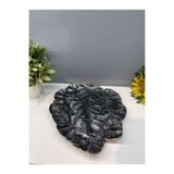 Peramari Dekoratif Polyester Tekli Yaprak Sunumluk Tepsi Gümüş Siyah Eskitme Gümüş Siyah Eskitme 31 x 27