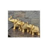 Peramari Dekoratif Polyester Üçlü Fil Biblo Gold Gold 22 x 15