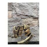 Peramari Dekoratif Polyester Yüz Yüze Sevgililer Hediyelik Biblo Gold Eskitme Gold Eskitme 20 x 15