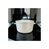 Peramari Hascevher Ezme Bio Granit 22 cm Derin Tencere Krem Bej 22 cm