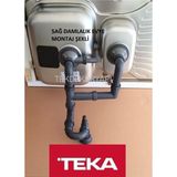 Peramıcs Kitchen Technology & Hardware Teka Franke Uyumlu 1,5 Göz Taşmalı Evye Sifon Takımı