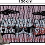 PeraMila Xxl Büyük Boy Kedi Tuvaleti Önü Paspası Elekli / Wc Önü Desenli Kedi Kumu Paspas Yıkanabilir