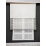 Peraper Perde Papatya Desenli Çiftli Sistem Tül Stor (120x200)
