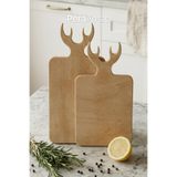 PeraWooden Pera Wooden Deer 2'li Kayın Kesme Tahtası Geyik Boynuzu Sunum Tahtası