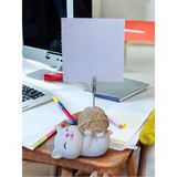 Perazayn Açık Altın Yumaklı Yatan Kawaii Kedi Temalı Not Tutacağı Fotoğraf Tutacak Tutucu Ofis Hediyelik