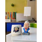 Perazayn Albert Einstein Temalı Fotoğraf Not Tutacak ve Kalemlik Saksı Mumluk Seti Ofis Masası Hediyelik