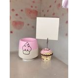 Perazayn Cupcake Tutuculu Cupcake Çizimli Saksı Ofis Seti