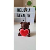 Perazayn Kalp Tutan Ayıcık Figürlü Not Tutucu Metal Kıskaç Notluk Not Tutacağı Fotoğraf Tutucu