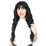 Perçemli Uzun Su Daası Fiber Sen Peruk/ Siyah