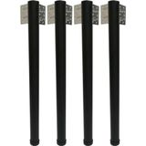 Perçinli Metal Masa Ayağı 73 Cm - Mutfak Masası Ayağı - Balkon Masası Ayağı Siyah (4 Adet)