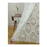 Perde Alemi Çiçek Desenli Özel Örme Dokulu Normal Pile 1-2.5 550x250 cm Tül Perde