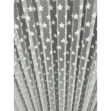 Perde Deposu Yıldız Desenli 1-2 Seyrek Pileli Kırık Beyaz 350x260 cm Tül Perde