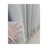 Perde Pendik Düz Tül Sade Keten Çizgili Dümdüz Salon Tülü Tt Ttm Sık Pile,Kırık Beyaz 140 X 260