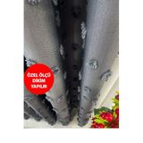 Perde Pendik Fon Koyu Gri Pufy Püsküllü Ponponlu Sık Pileli Keten Pano Tek Kanat,Koyu 90 X 280