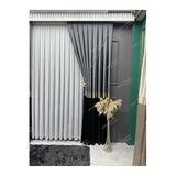 Perde Pendik Pano Fon Azra Lüx Gri Gold Siyah Blackout Tül Sık Pile Tek Kanat,Gri 70 X 255