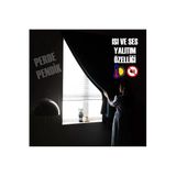 Perde Pendik Siyah Kalın Kumaş Karartma Blackout Fon Pilesiz Düz Dikim Tek Parça En X Boy,Siyah 600 270