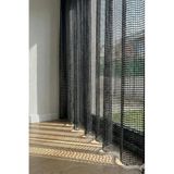 Perde Pendik Siyah Lüx File Tül Ekstraforlu Kornişli Rustik Dikim Pilesiz,Siyah 350 X 230