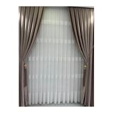 Perde Pendik Tül Brode Kumaş Desenli 1 3 Sık Pileli Boru Pile Kırışmaz Ütü Istemez,Beyaz 150 X 250