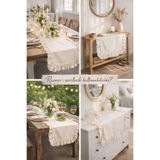 perde plus Fırfırlı Keten Runner 40 X 110 Cm