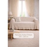 perde plus Natural Keten Koltuk Örtüsü Koltuk Şalı Yatak Örtüsü