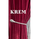 Perde Toplayıcı Mıknatıslı Lüx Taşlı Magnet Perde Aksesuarı 1 Adet Perde Tutucu Krem