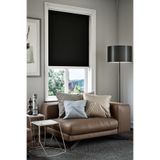 Perdea Lazer Kesim Düz Mat Siyah Zebra Stor Perde, Güneşlik Perde Etek Düz, C-1008,250 x 260