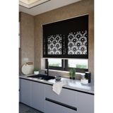 Perdea Lazer Kesim Mat Stor Perde, Lazer Kesimli Modern Serisi, M-121008 Siyah Renk,50 x 260