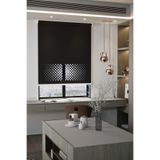 Perdea Lazer Kesim Mat Stor Perde, Lazer Kesimli Modern Serisi, M-2008 Siyah Renk,50 x 260