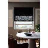 Perdea Lazer Kesim Mat Stor Perde, Lazer Kesimli Modern Serisi, M-201008 Siyah Renk,250 x 260