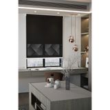 Perdea Lazer Kesim Mat Stor Perde, Lazer Kesimli Modern Serisi, M-3008 Siyah Renk,135 x 200