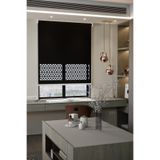 Perdea Lazer Kesim Mat Stor Perde, Lazer Kesimli Modern Serisi, M-4008 Siyah Renk,160 x 260