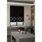 Perdea Lazer Kesim Mat Stor Perde, Lazer Kesimli Modern Serisi, M-5008 Siyah Renk,175 x 260