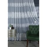 PERDECITY Brode Özel Işlemeli Tül Perde, 350x260 Cm, 1/3 Sık Pile