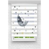 Perdecizade (ENXBOY)SİYAH MİCKEY MOUSE DİJİTAL BASKILI ZEBRA PERDE-COCUK ODASI-STOR PERDE