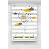 Perdecizade Sarı Balon Dijital Baskılı Zebra Perde-Cocuk Odası-Stor Perde