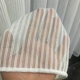 Perdefony Sedef Simli Çift Çizgili Tül Perde