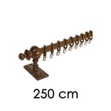 Perdejim Ceviz Raysız Ahşap Rustik Perde Askısı - Rustik Borusu 250 cm