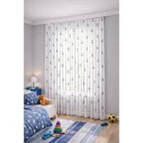 Perdenin Adresi Çapa Desenli Tül Perde 1/2.5 Normal Pile Korniş Uyumlu Çocuk Odası Modern Dekoratif Tül
