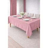 PerdeYap Kadife Dokulu Açık Gülkurusu Renk Masa Örtüsü 12481-Açık Gülkurusu - Açık Gül Kurusu - 150 x 260 cm