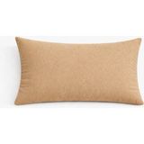 PerdeYap Kadife Dokulu Bej Renk Kırlent Yastık Kılıfı ( 2 Adet ) - 50 x 30 cm